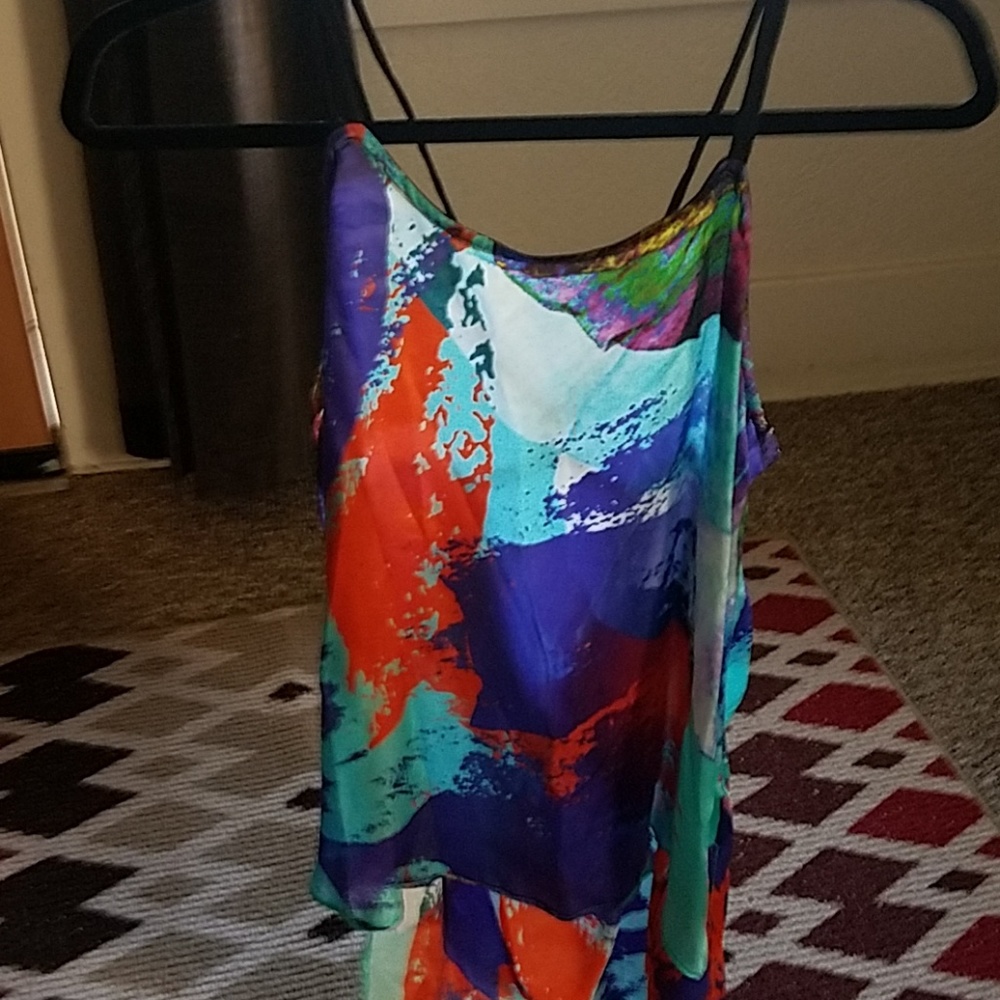 Colorful flowy blouse